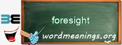 WordMeaning blackboard for foresight